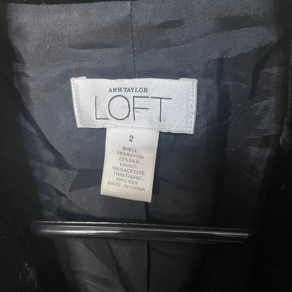 Ann Taylor Velvet Black Blazer Jacket - Picture 6 of 7